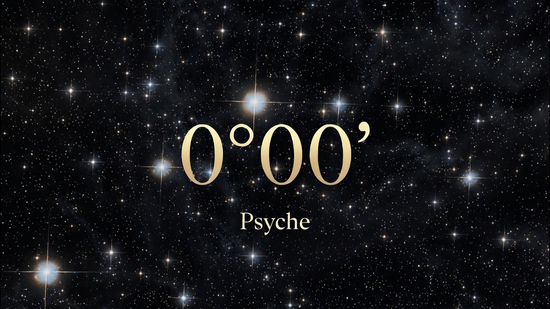 Psyche 0°00′ · deep-space seal