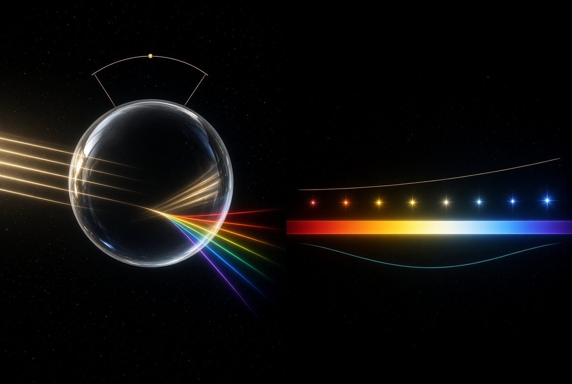 Primary rainbow spectrum near forty-two degrees