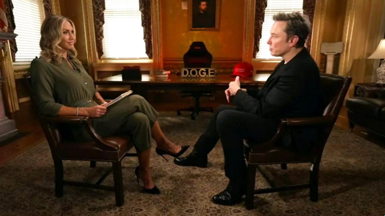 Elon Musk and Lara Trump, My View with Lara Trump, Fox, 3 May 2025. Official still.